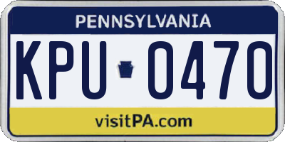 PA license plate KPU0470