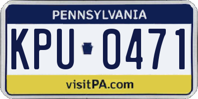 PA license plate KPU0471