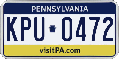 PA license plate KPU0472