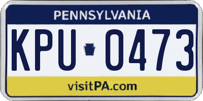 PA license plate KPU0473