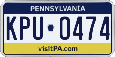PA license plate KPU0474