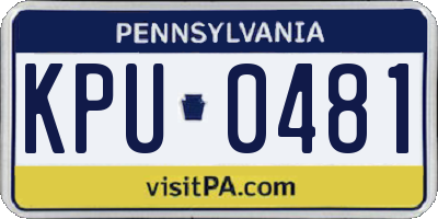 PA license plate KPU0481