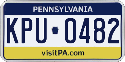 PA license plate KPU0482