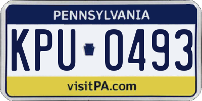 PA license plate KPU0493