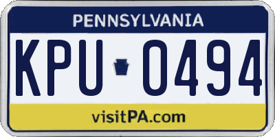 PA license plate KPU0494