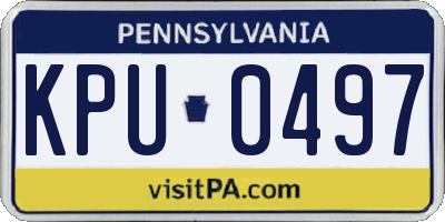PA license plate KPU0497