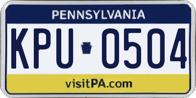 PA license plate KPU0504