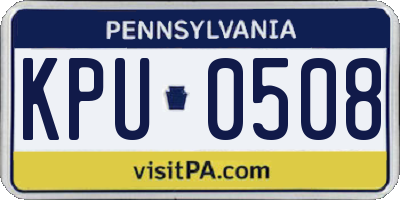 PA license plate KPU0508