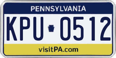 PA license plate KPU0512