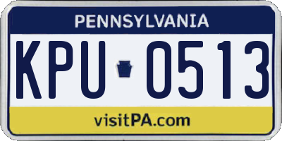 PA license plate KPU0513