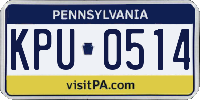 PA license plate KPU0514