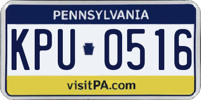 PA license plate KPU0516