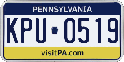 PA license plate KPU0519