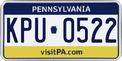 PA license plate KPU0522