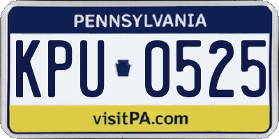 PA license plate KPU0525