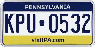 PA license plate KPU0532