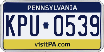 PA license plate KPU0539