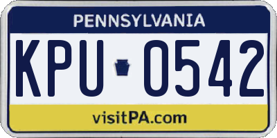 PA license plate KPU0542