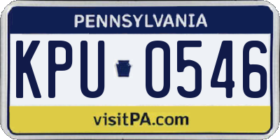 PA license plate KPU0546