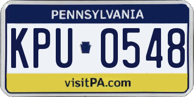 PA license plate KPU0548