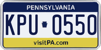 PA license plate KPU0550