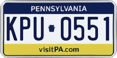 PA license plate KPU0551