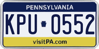 PA license plate KPU0552