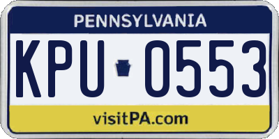 PA license plate KPU0553