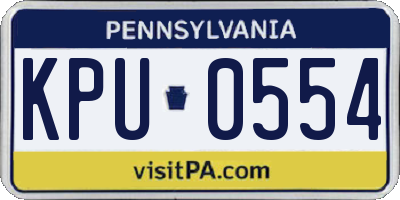 PA license plate KPU0554