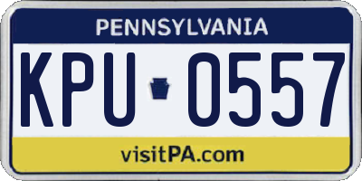 PA license plate KPU0557