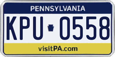 PA license plate KPU0558