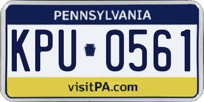 PA license plate KPU0561