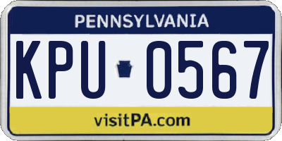 PA license plate KPU0567