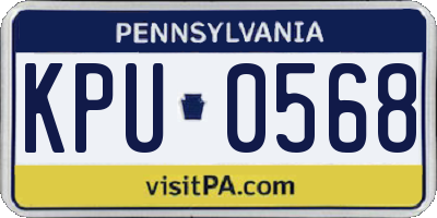 PA license plate KPU0568