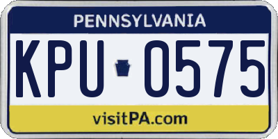 PA license plate KPU0575