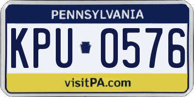 PA license plate KPU0576