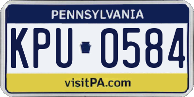 PA license plate KPU0584
