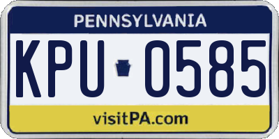 PA license plate KPU0585