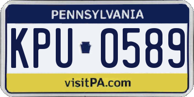 PA license plate KPU0589