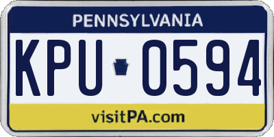 PA license plate KPU0594