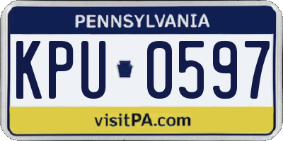 PA license plate KPU0597
