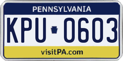 PA license plate KPU0603