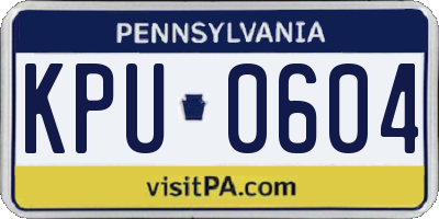 PA license plate KPU0604