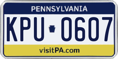 PA license plate KPU0607