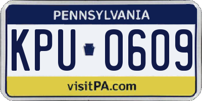 PA license plate KPU0609