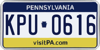 PA license plate KPU0616
