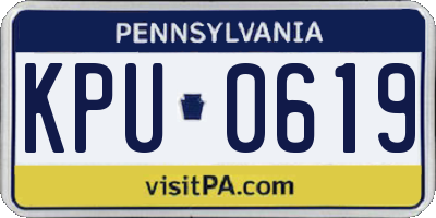 PA license plate KPU0619