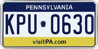 PA license plate KPU0630