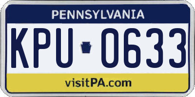 PA license plate KPU0633