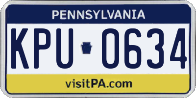 PA license plate KPU0634